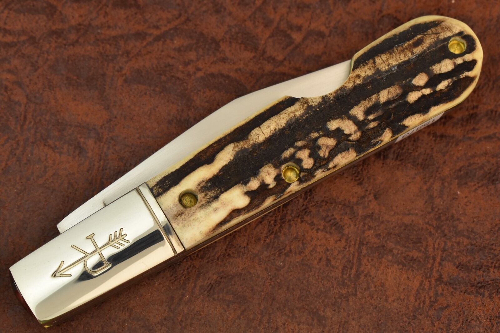 RUSSELL BARLOW MADE IN USA GENUINE STAG GRAND DADDY JUMBO BARLOW KNIFE (15873)