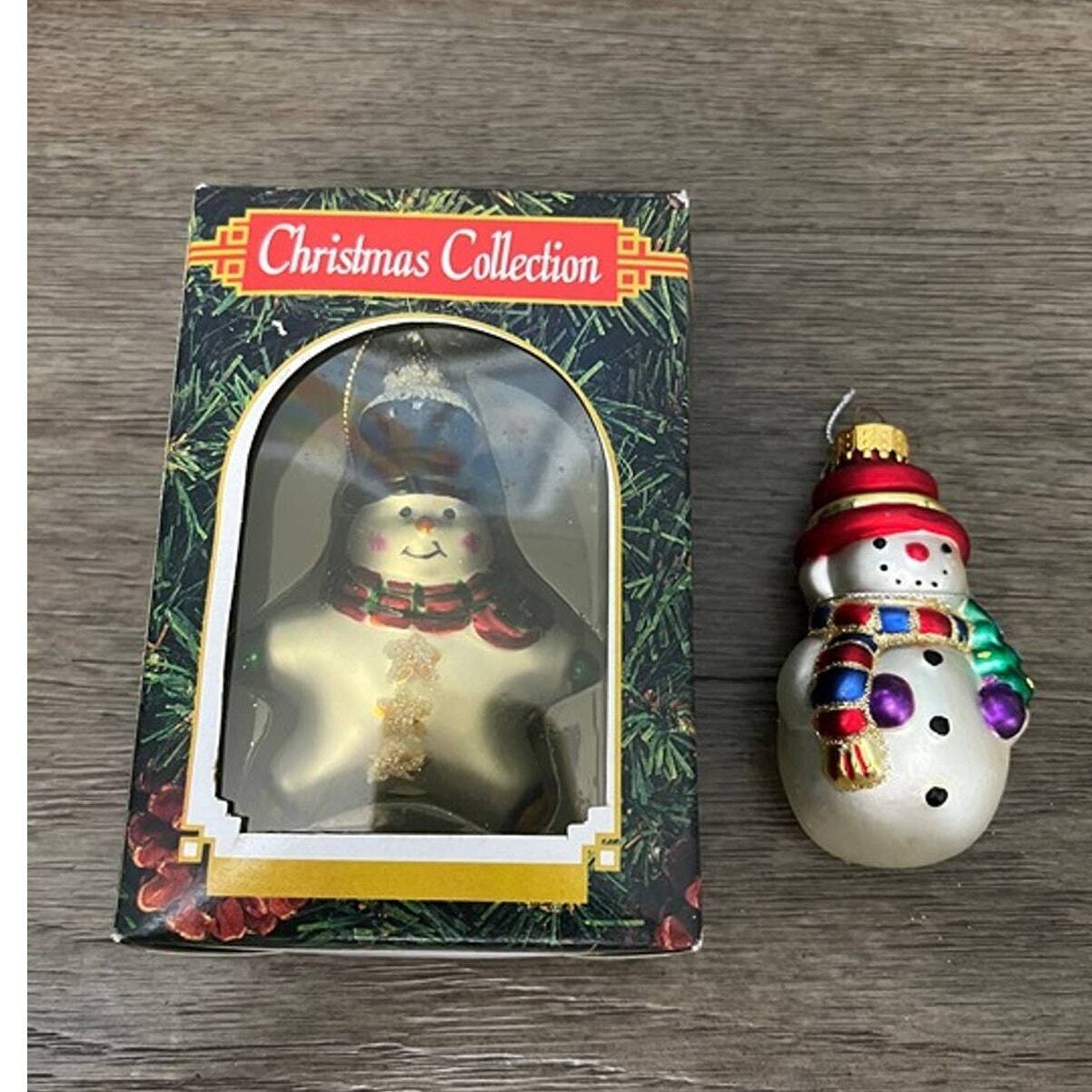 Snowman Set of Two Christmas Tree Ornaments