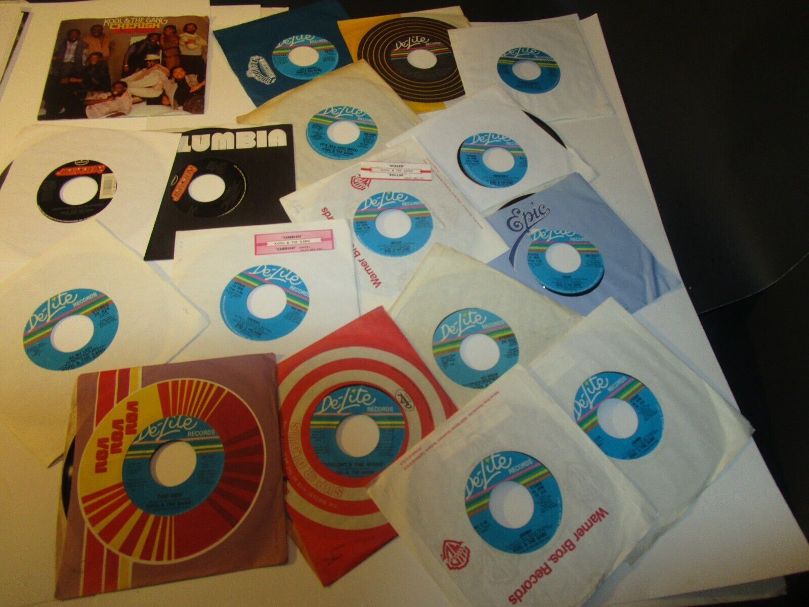 Lot of (16) Kool & The Gang 45 RPM Records -   VG+   INC 8 TITLE .STRIPS  NX28