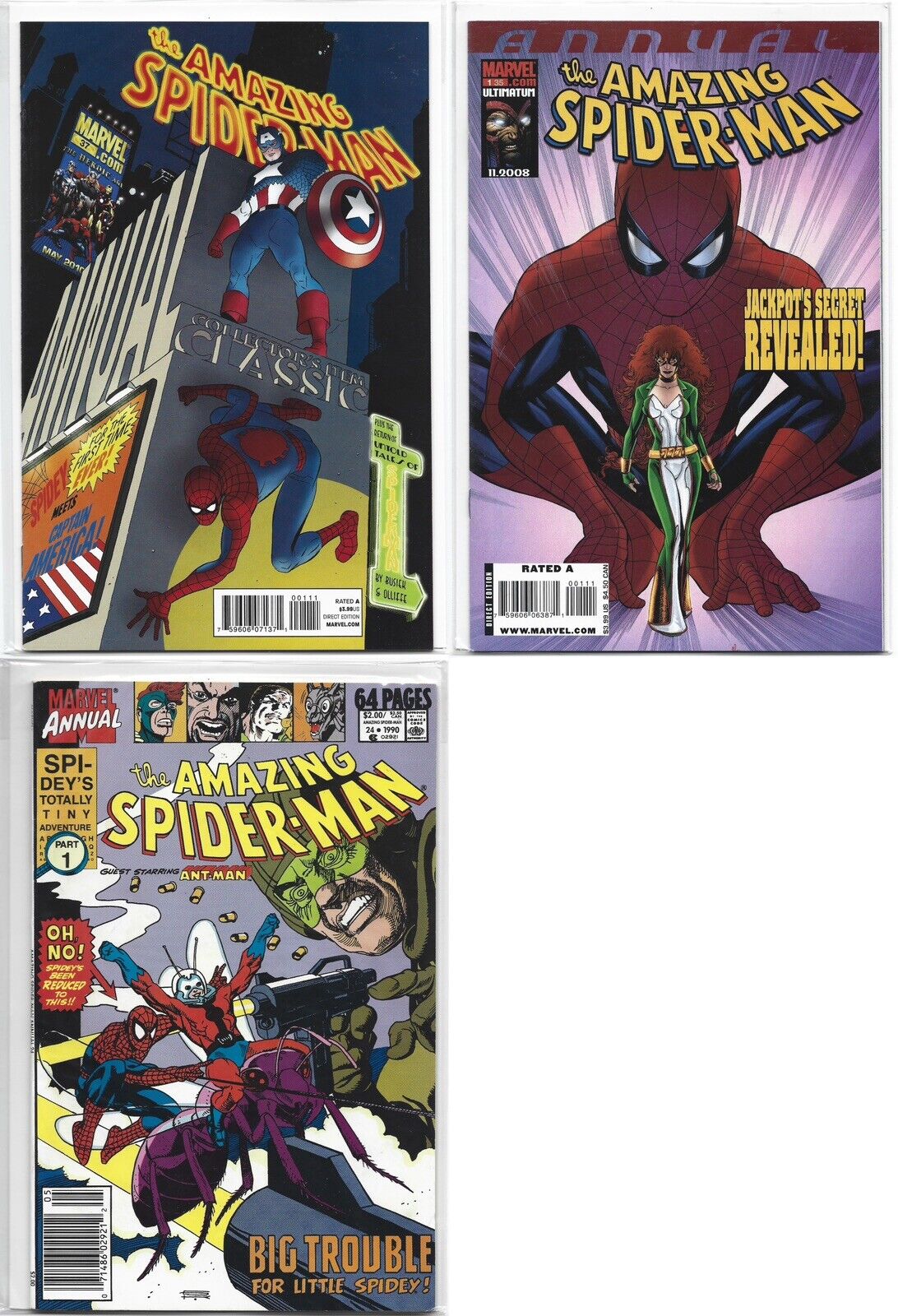 The Amazing Spider-Man Annual #24, 35, 37 Lot Of (3) Marvel Comics VF/NM