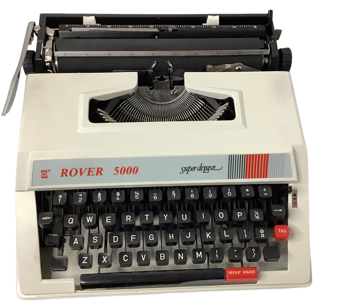 Vintage Portable Travel Typewriter Super Deluxe Rover 5000