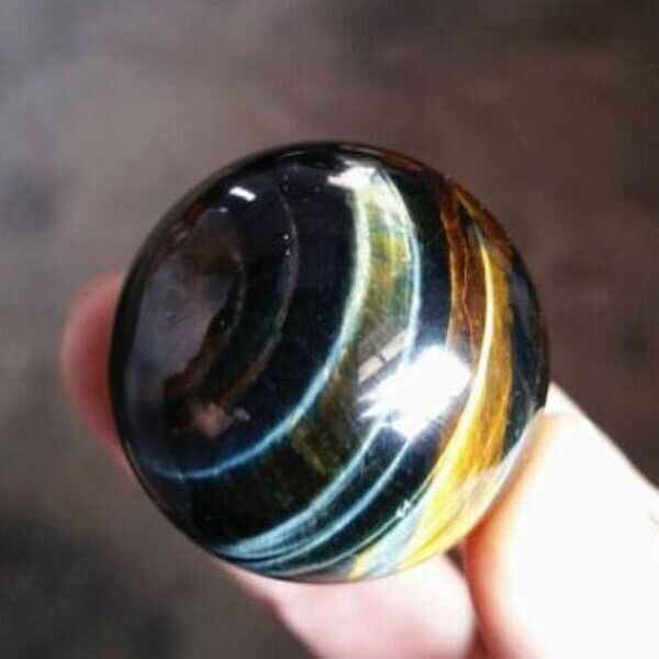 Beautiful Natural Rare Blue Tiger Eye Stone Crystal Sphere Ball Healing