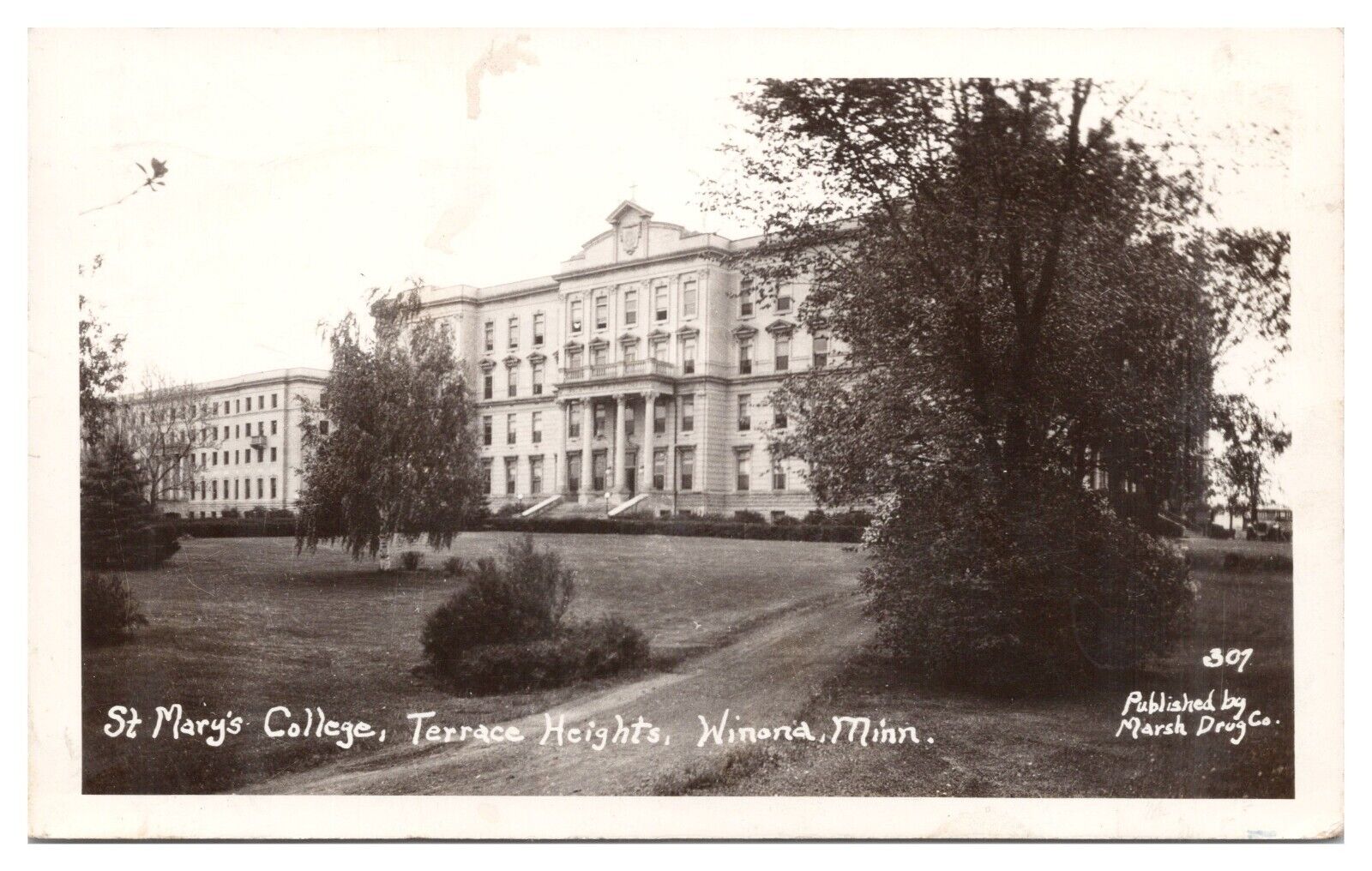 RPPC St. Mary\'s College Terrace Heights Winona MN Postcard c1945 Real Photo