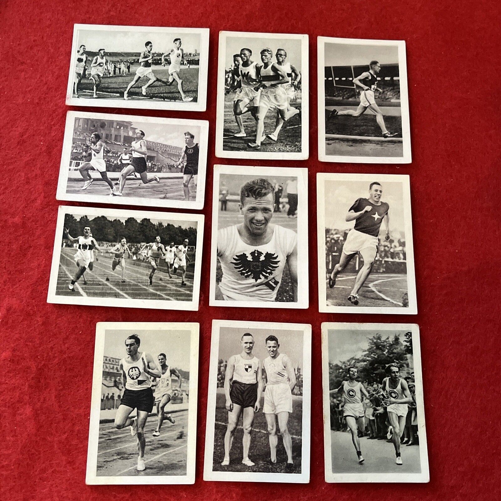 1932 Bulgaria Sports Photos Tobacco Card Lot (10) All G-VG Track & Field Subject