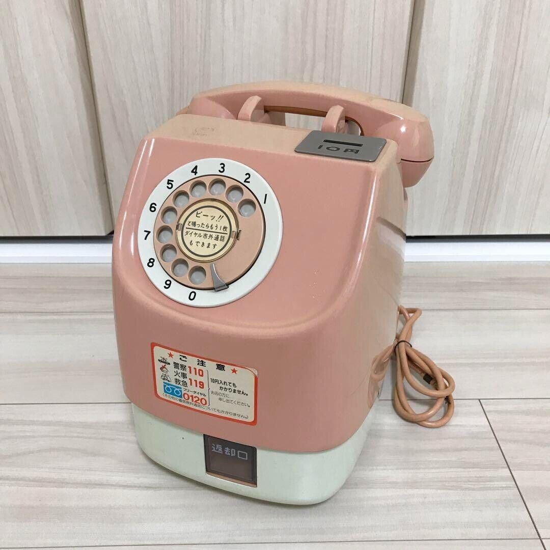 Payphone Japanese Public Phone 10 Yen Pink Telephone Rare Vintage Retro Antique