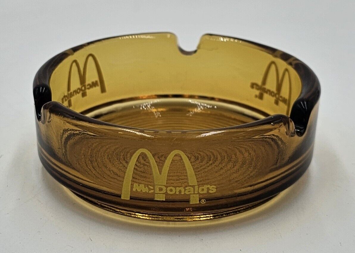 McDonald's Ashtray Amber Brown Glass Vintage 1970's