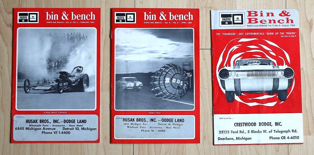 1964-1965 chrysler mopar bin & bench parts and service booklets