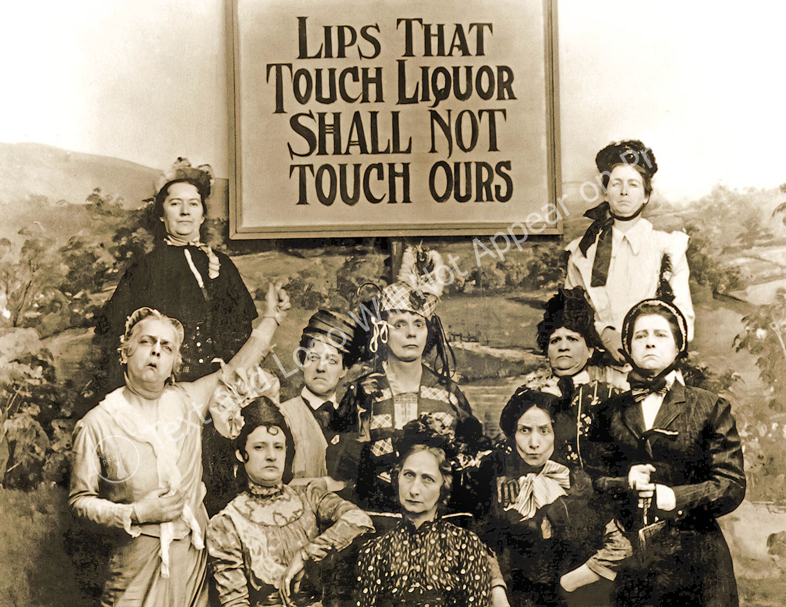 1901 Lips That Touch Liquor, Prohibition Vintage/ Old Photo 8.5\