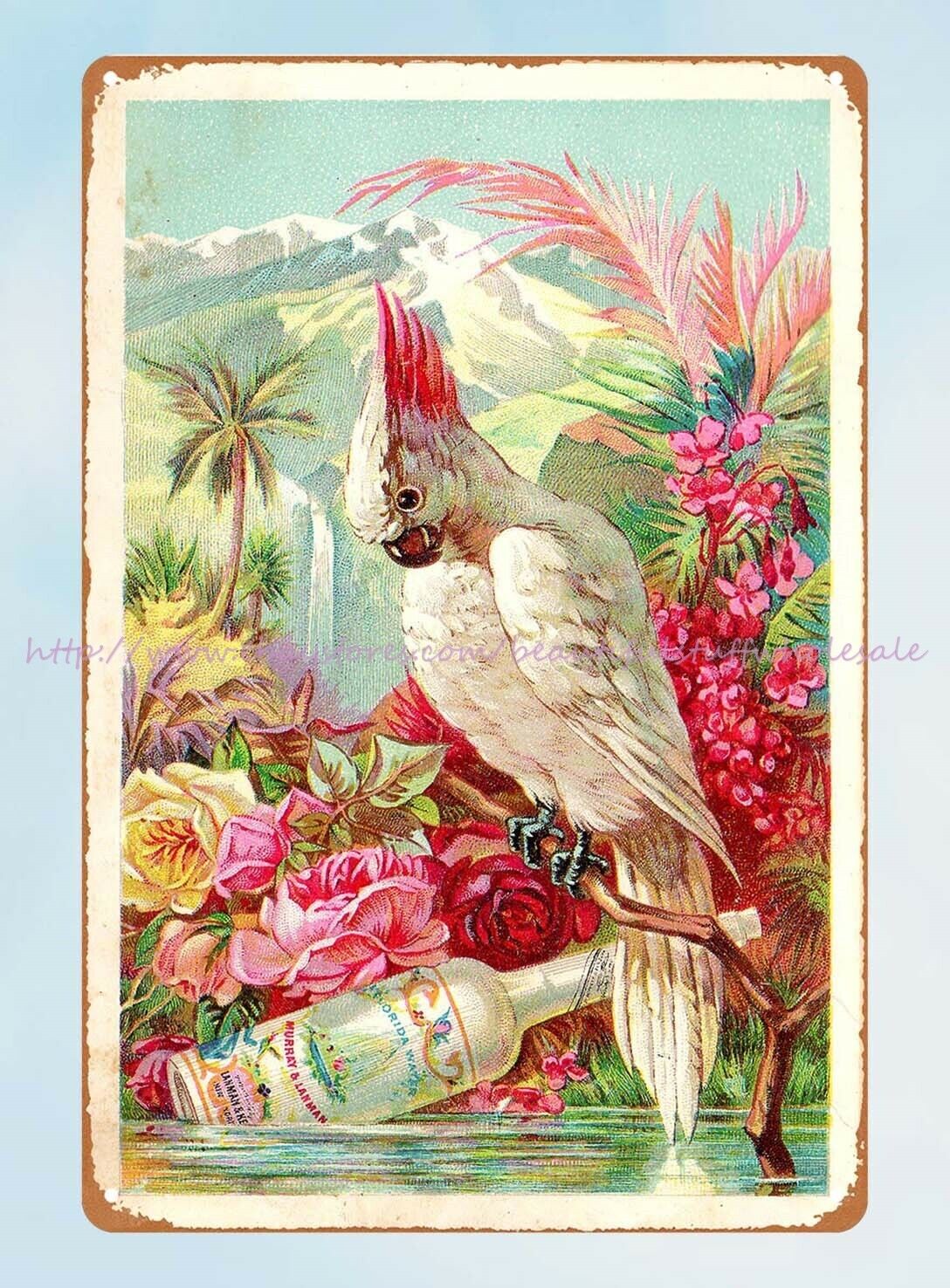Vintage Victorian Trade Card Bird and Boose tin sign decorative home decor