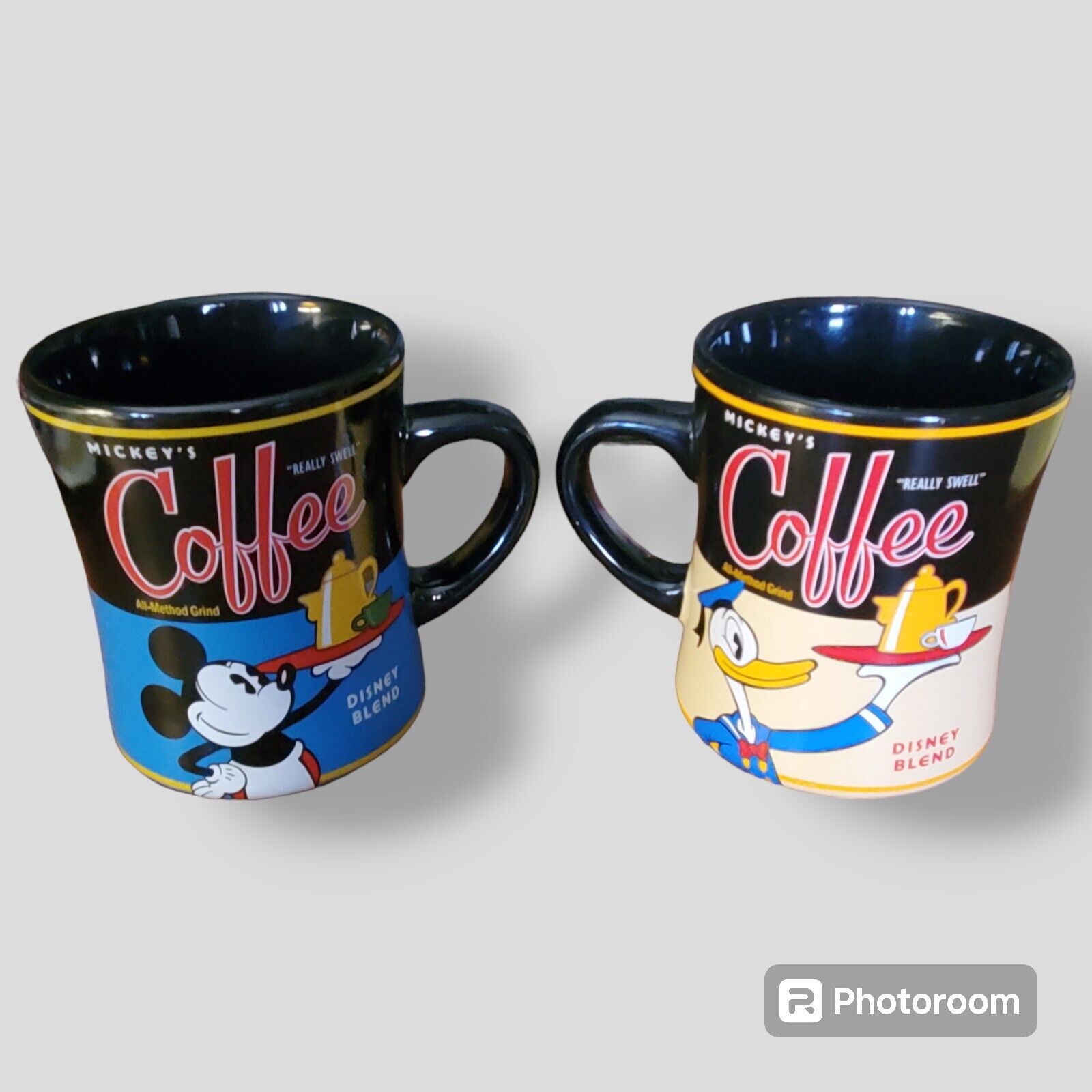 Vintage Disney Mickey & Donald Coffee Mugs Set - Theme Perks Ceramic Cup