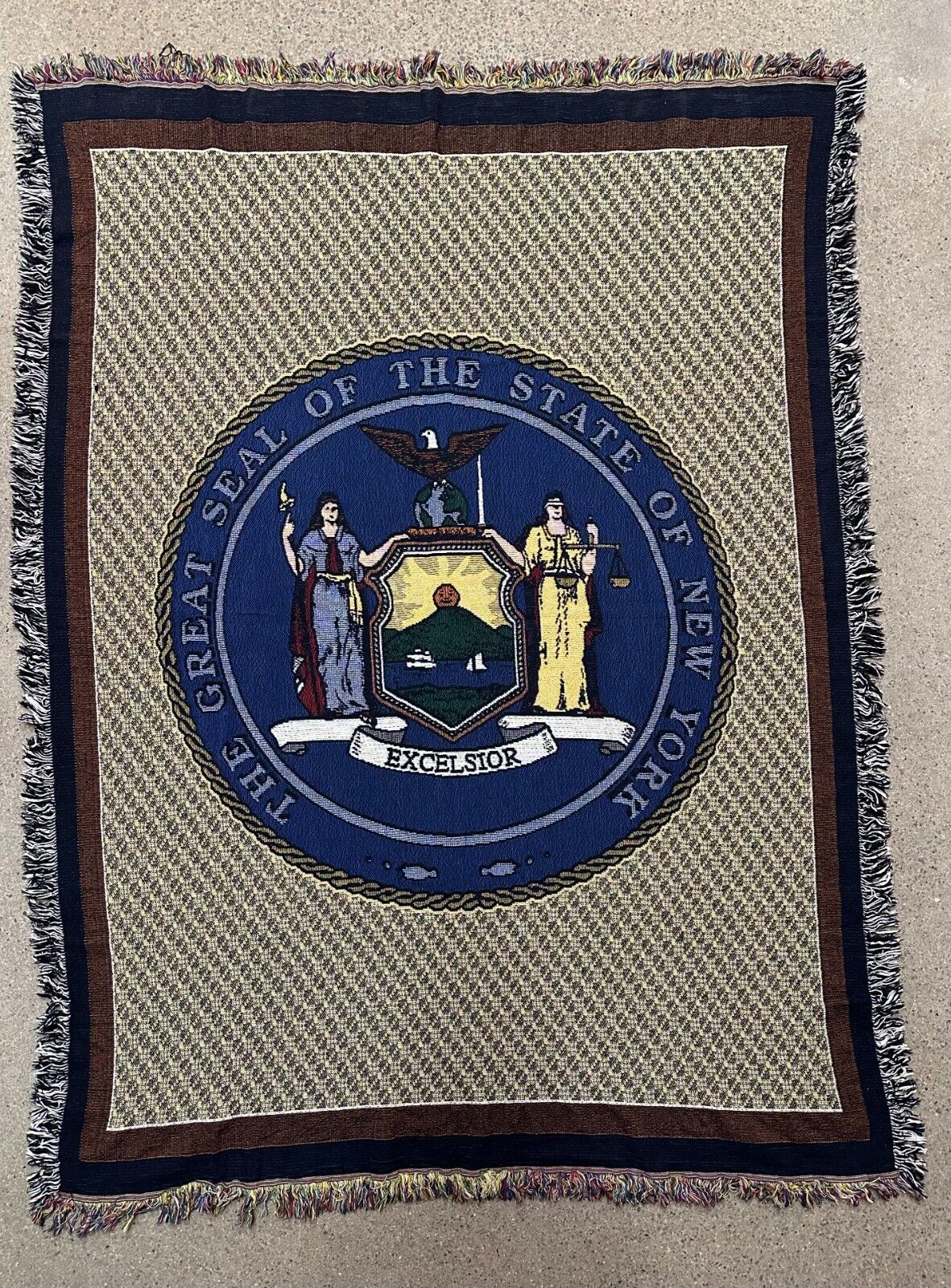 Extremely Rare - The Great Seal of the State of New York (Hand Woven Blanket)