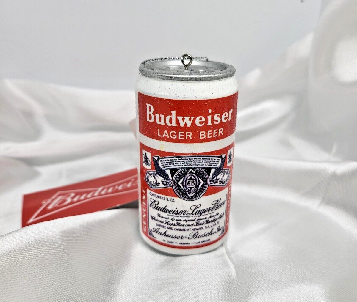 beer can budweiser ornament plastic 3 inch tall Kurt Adler