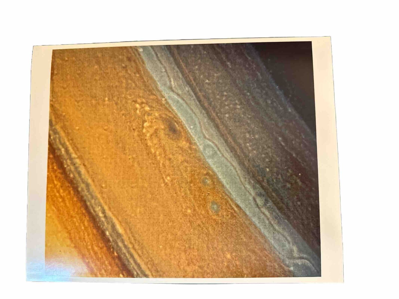 ORIGINAL JPL NASA FALSE COLOR IMAGE OF SURFACE OF SATURN PHOTO BY VOYAGER 2