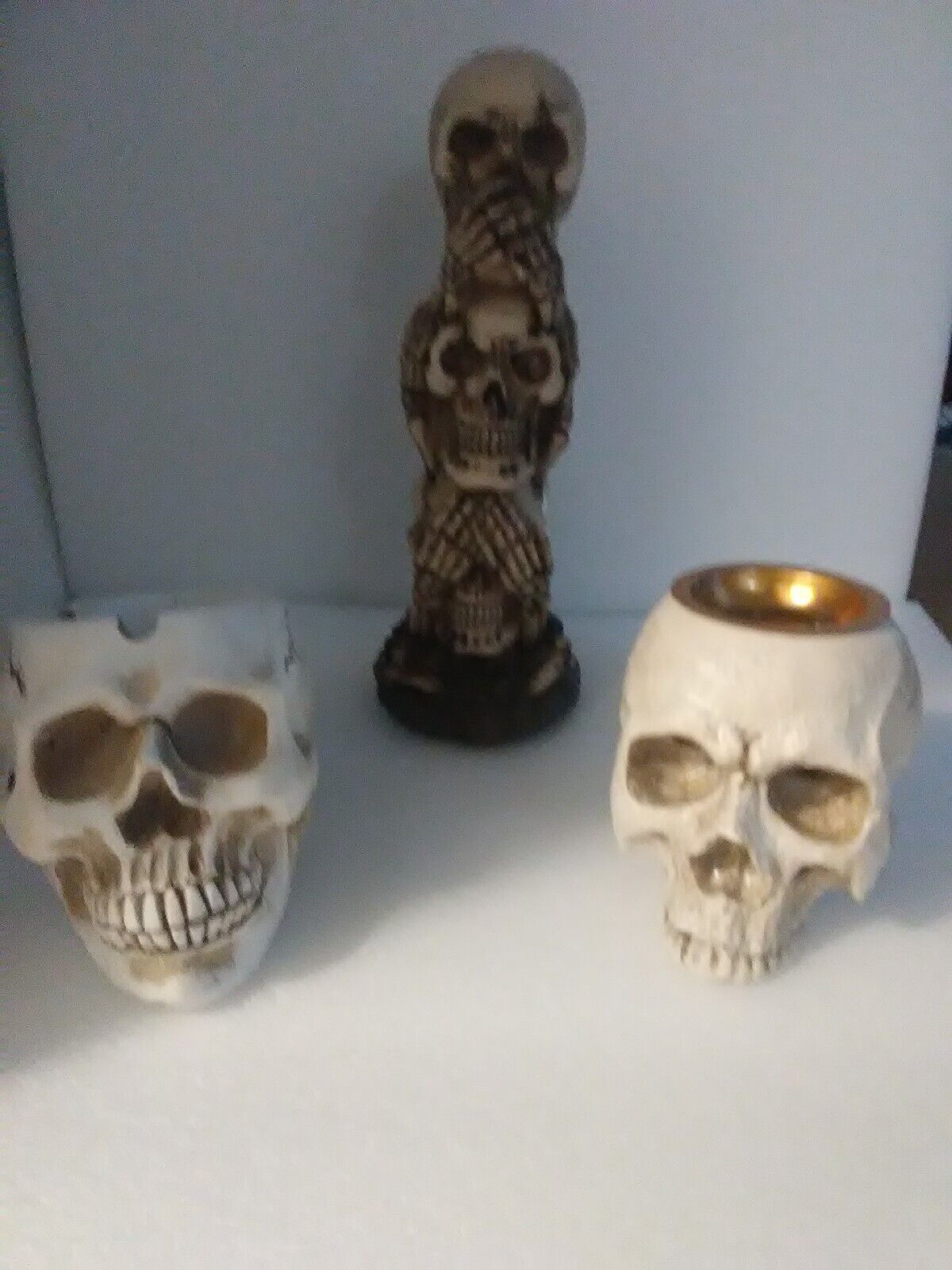 Skull Ashtray/Incense Burner Novelty Totem Skull Pole Resin