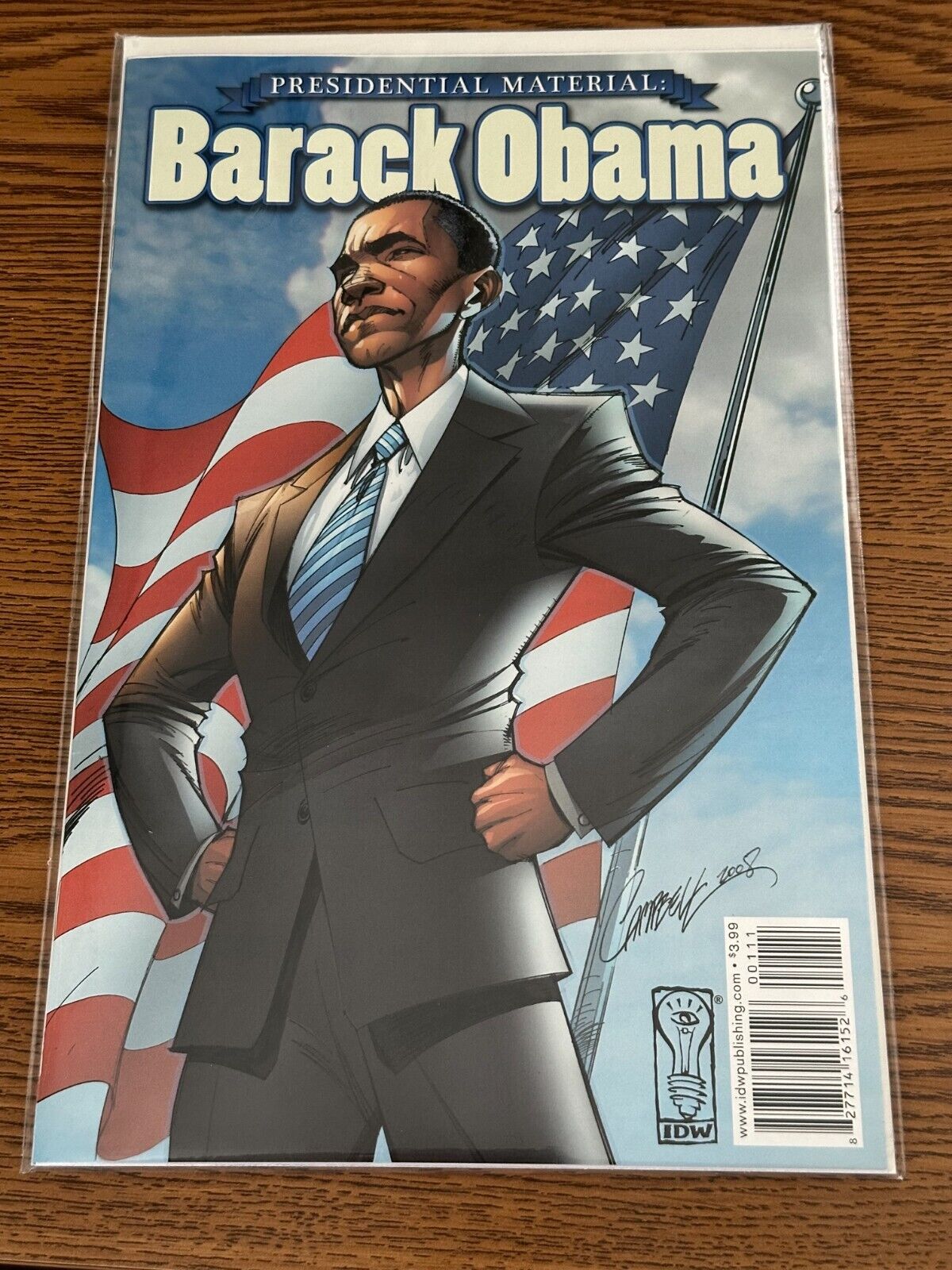 Presidential Material: BARACK OBAMA  (2008) IDW COMICS J. SCOTT CAMPBELL COVER