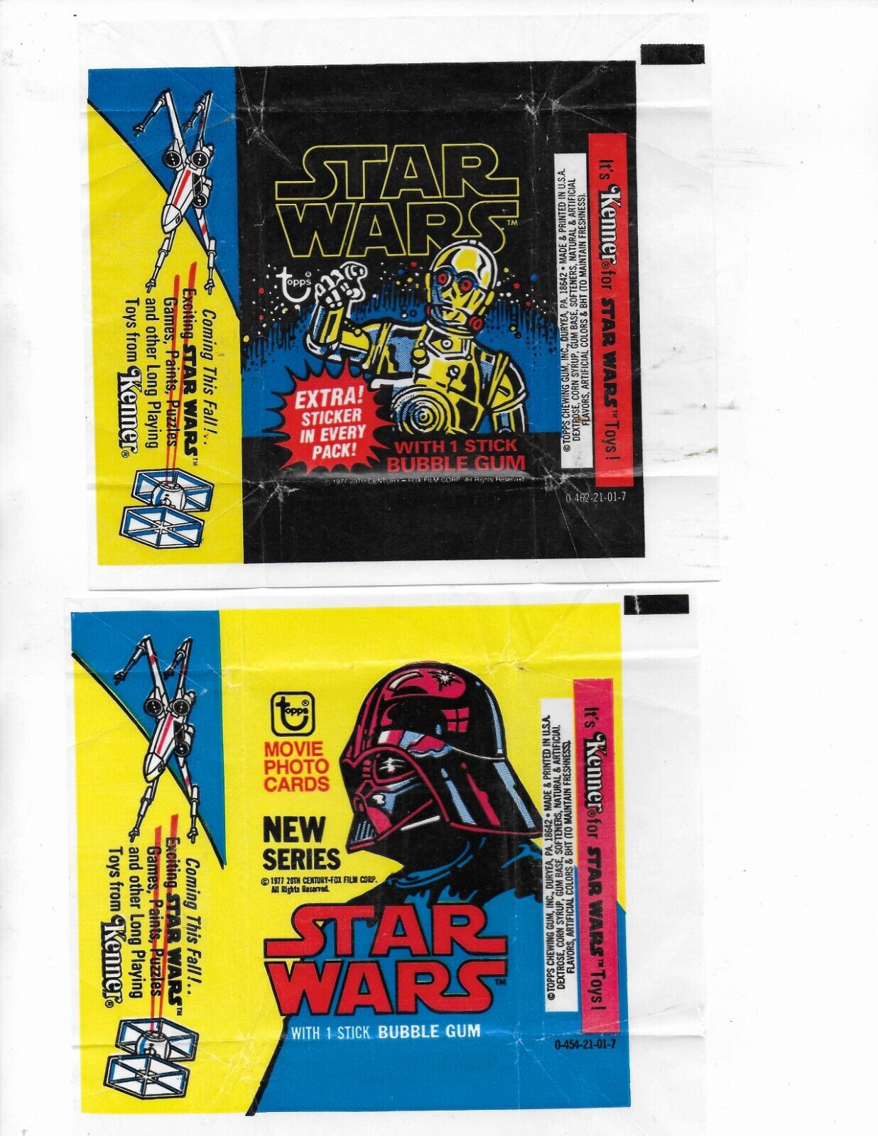 VINTAGE 1977 Star Wars Series 1-5 Wax Pack Wrappers Set