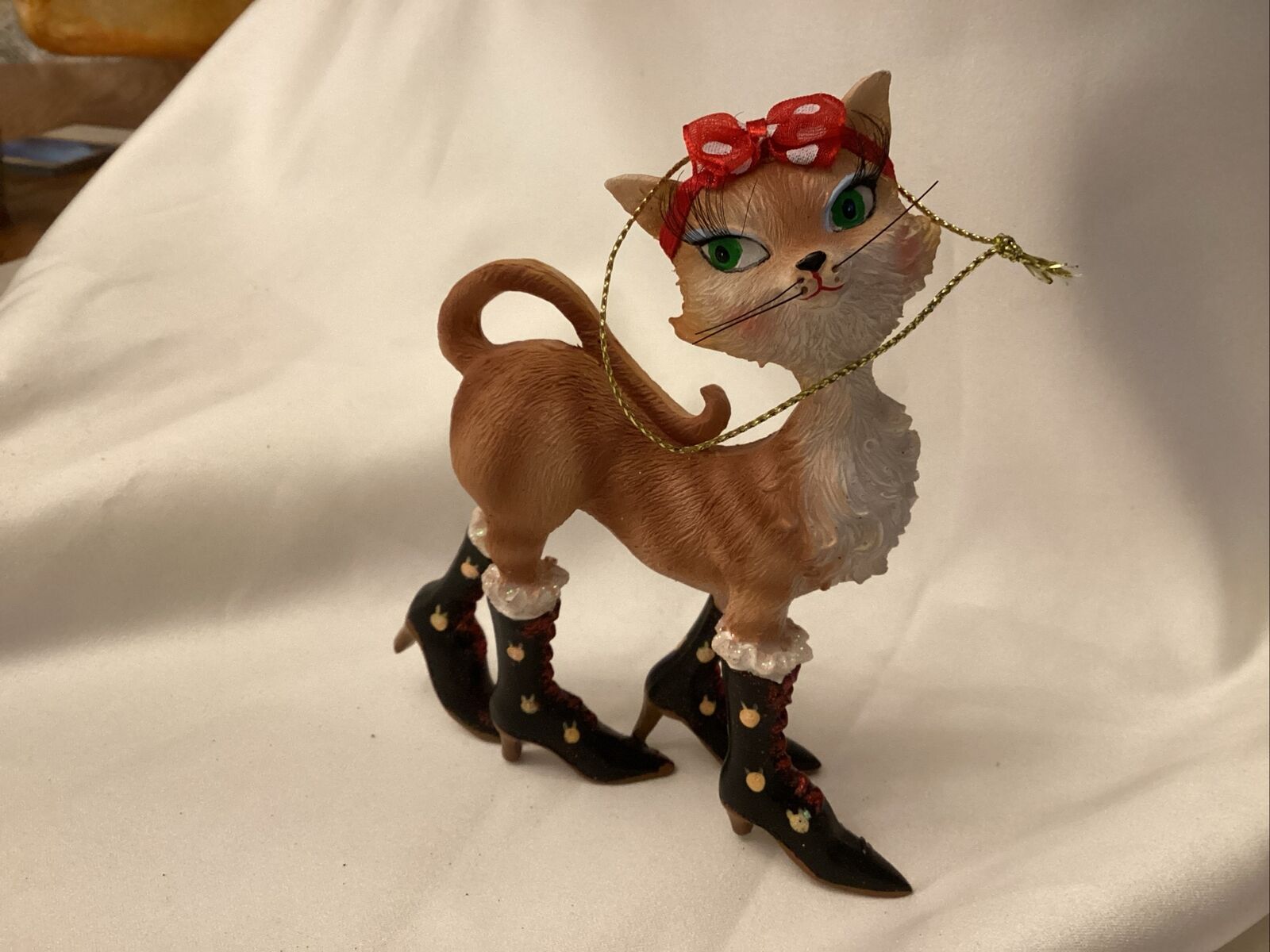 Vintage Razz Imported Cat Fancy Boots Christmas Ornament