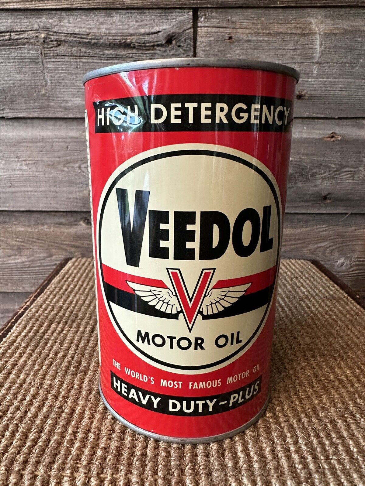 Vintage Veedol Motor Oil Imperial Quart Heavy Duty Oil Tin