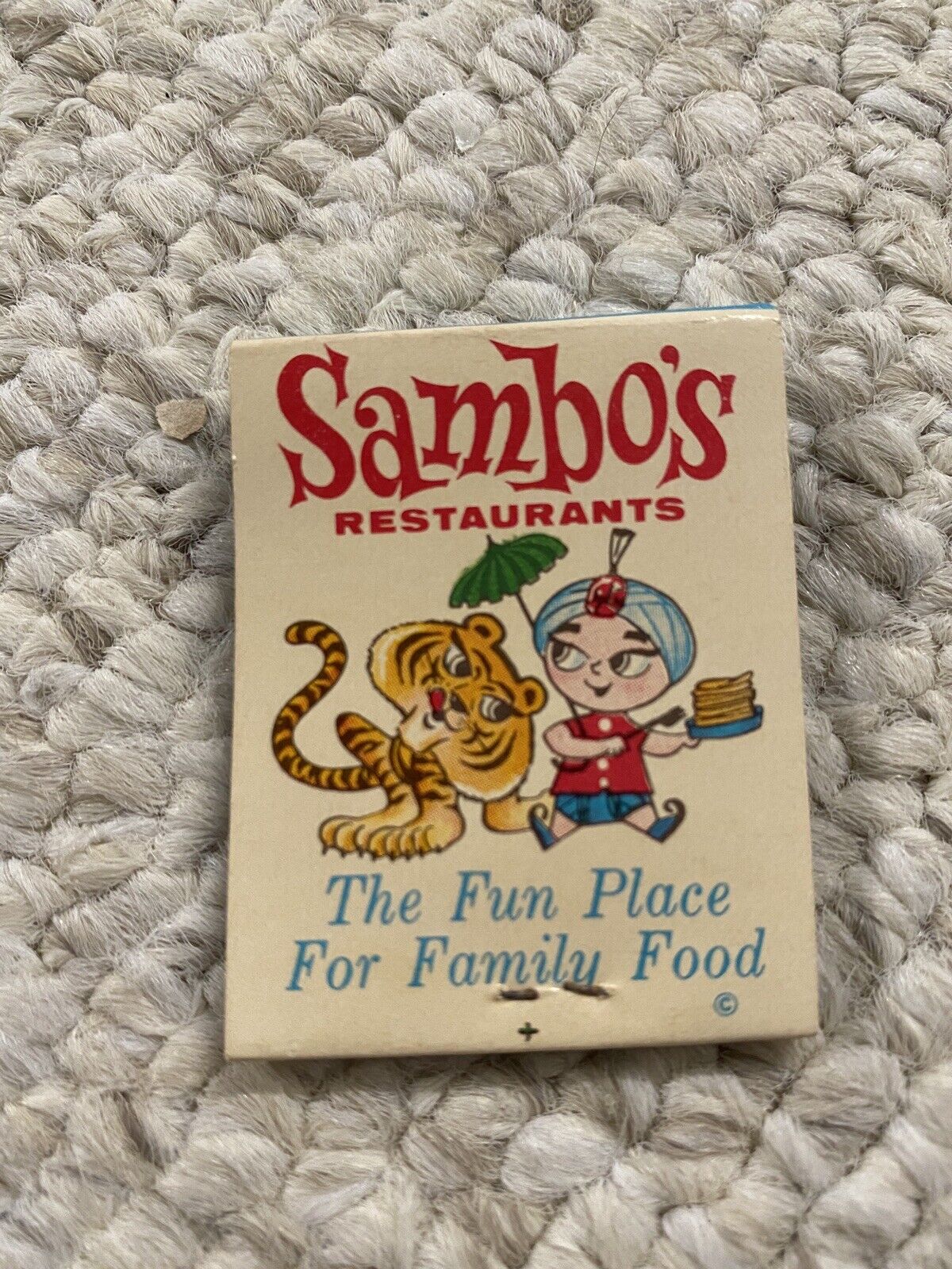 Vintage 1960’s Sambos Restaurant Matchbook.
