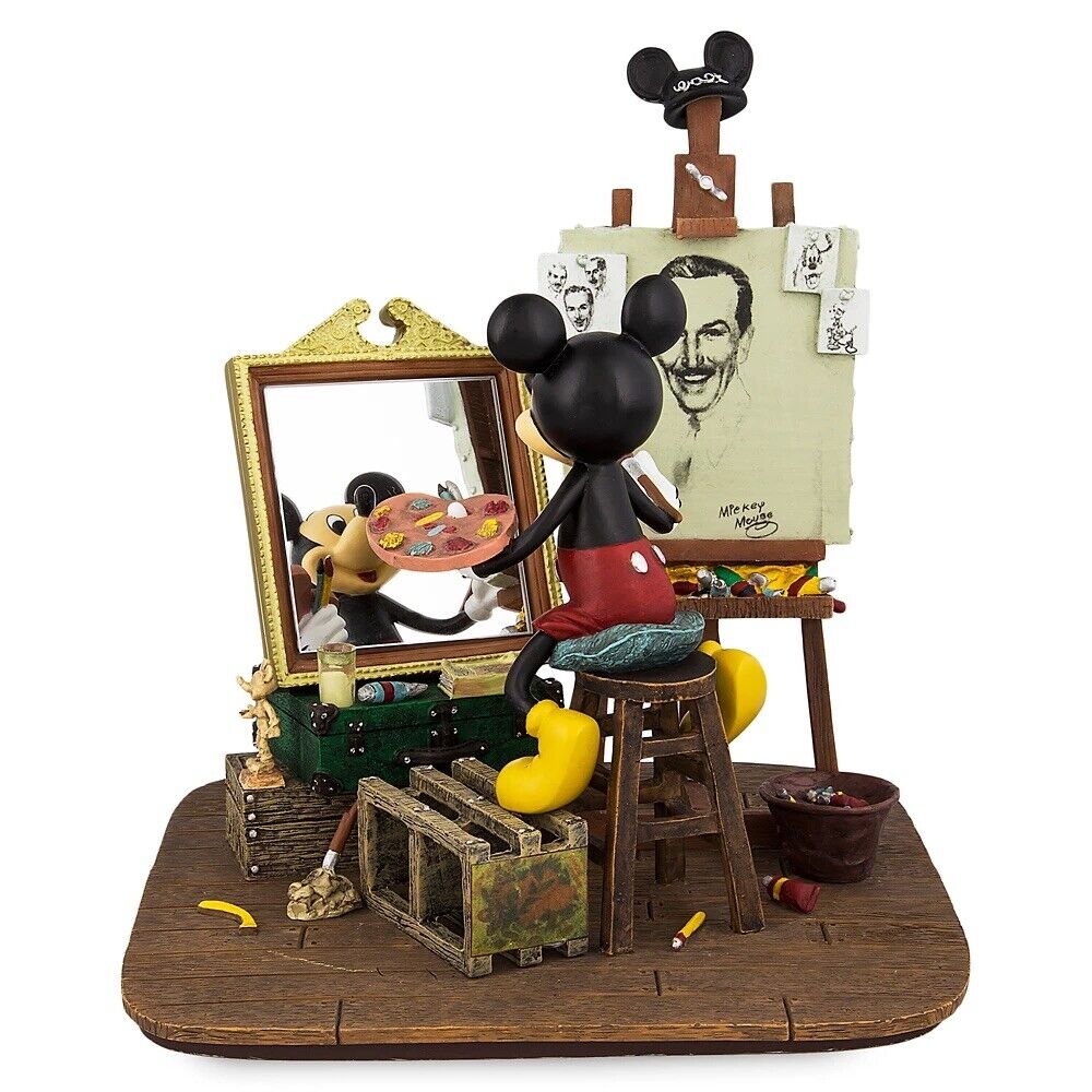 Disney Walt Mickey Mouse Self-Portrait Figurine Disneyland Paris