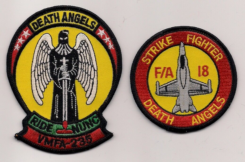 USMC VMFA-235 DEATH ANGELS patch set F/A-18 HORNET FIGHTER - ATTACK SQN