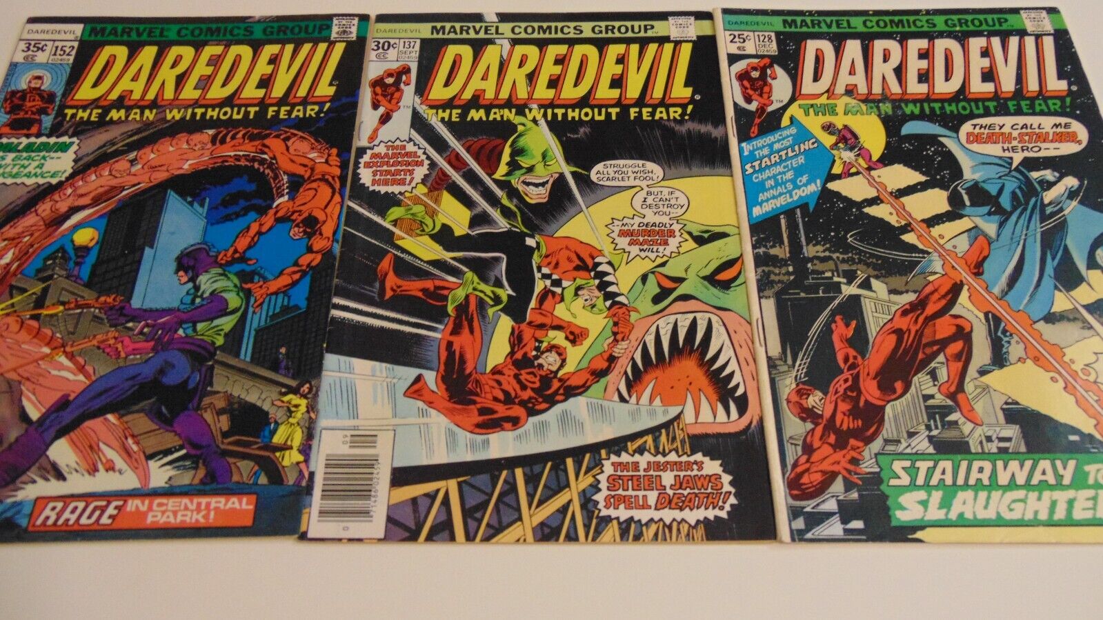 Daredevil #128 137 152 LOT OF 3  (1975) GIL KANE & BUSCEMA CLASSIC COVER\'S