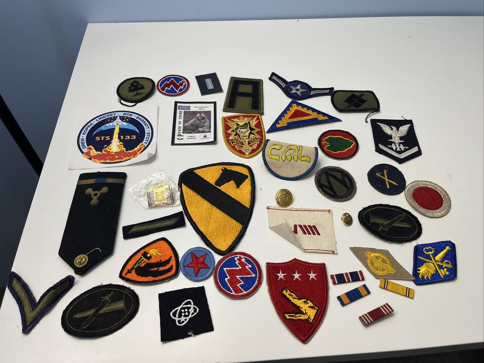 Army Patches, Bumper Sticker, Buttons Miscellaneous Lot 2
