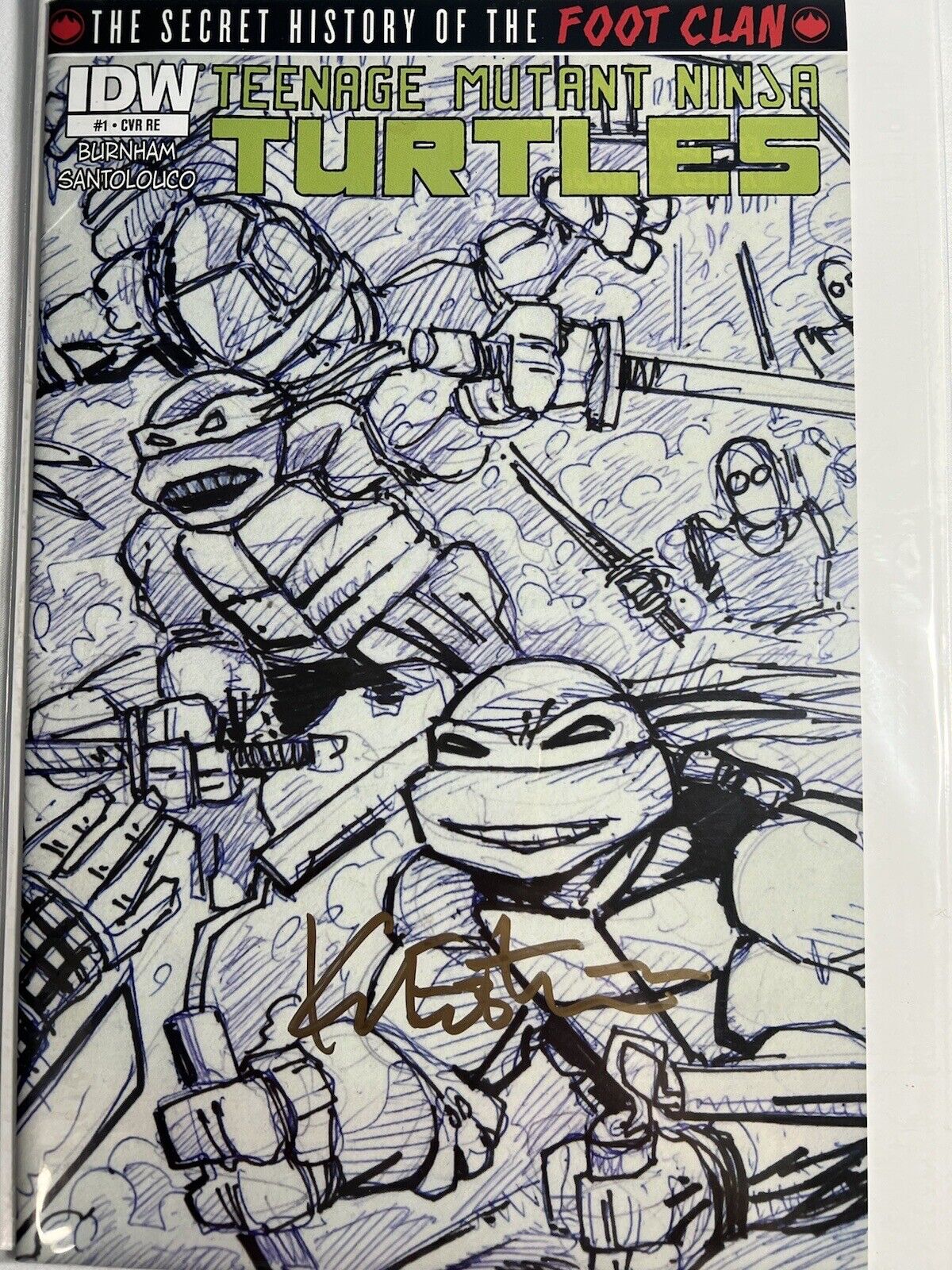 TMNT The Secret History of the Foot Clan #1 IDW 2012 1st Jet Pack Sketch Signed