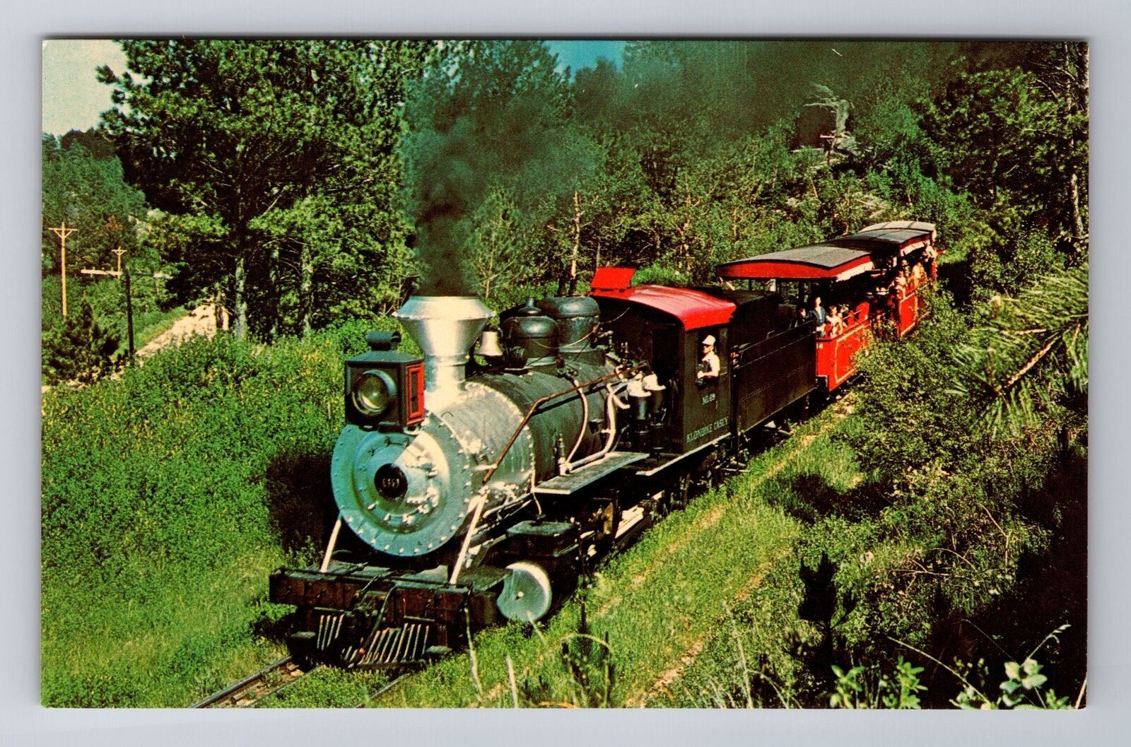 Hill City SD-South Dakota, Klondike Casey, 1880 Train, Antique Vintage Postcard