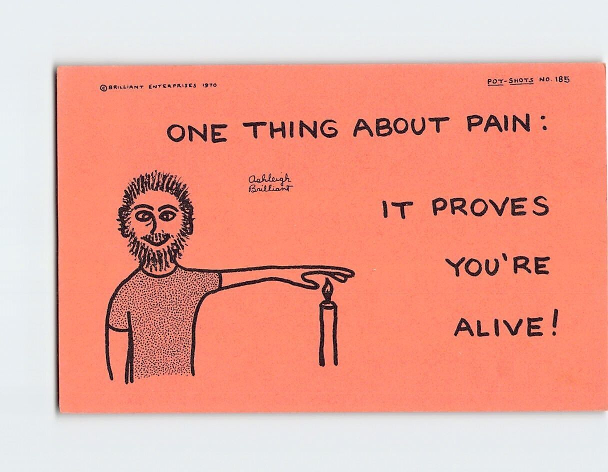 Postcard One Thing About Pain It Proves You\'re Alive Text Art Print