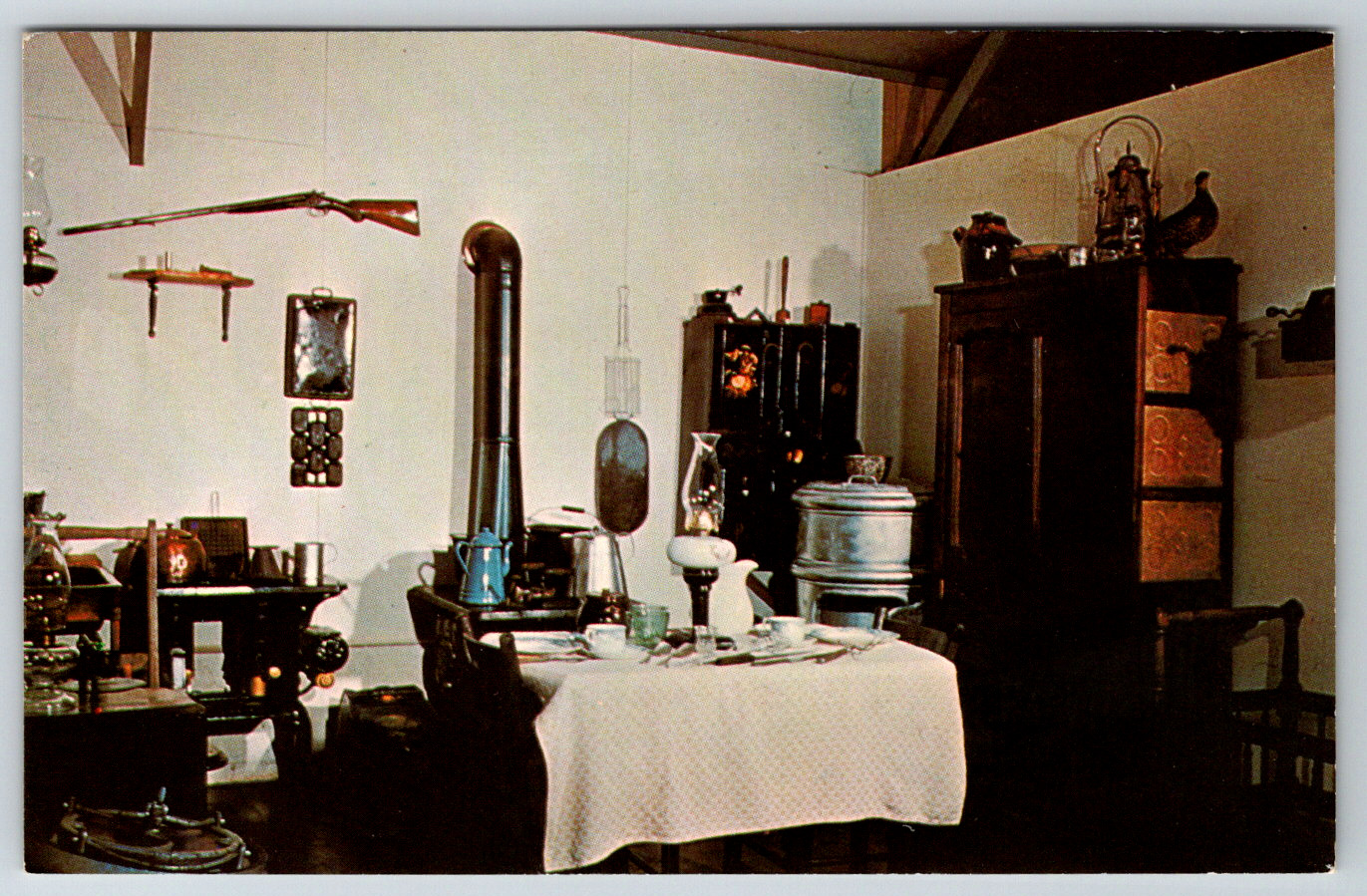 c1960s Pioneer Village 1890 Kitchen Interior Vintage Postcard