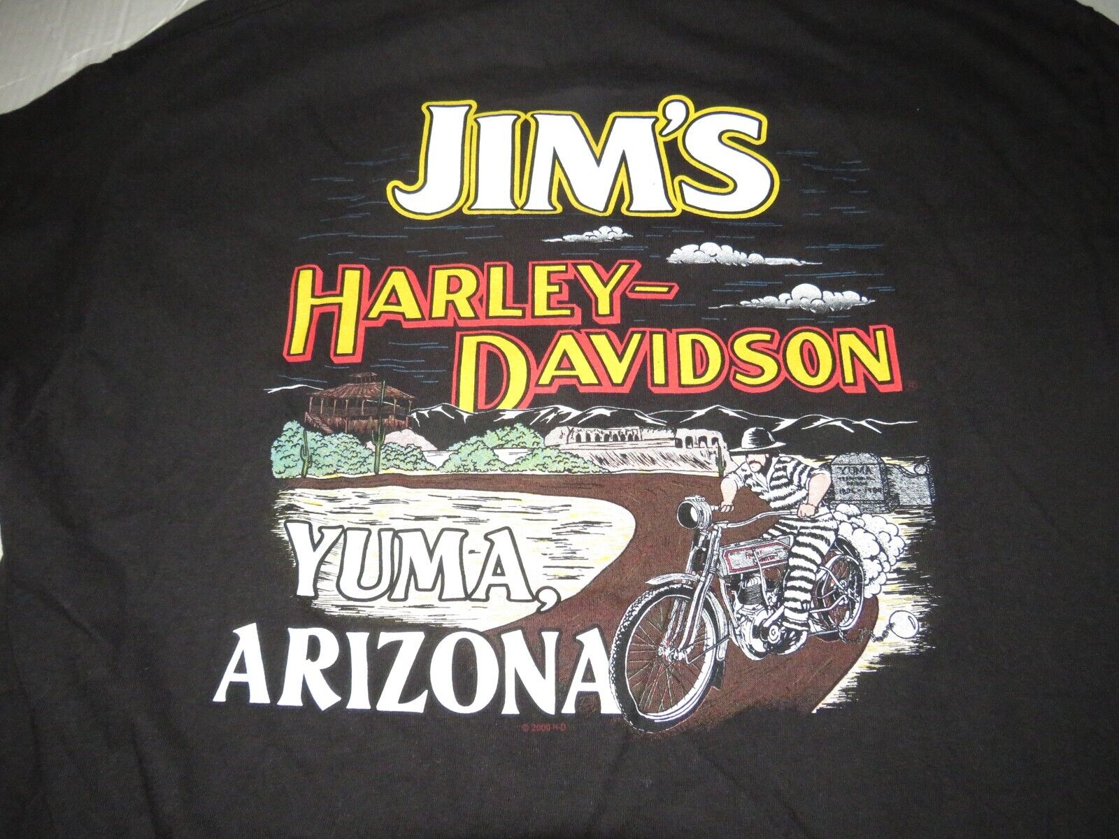 Vintage Jim\'s Harley Davidson Motorcycles Yuma Arizona T Shirt Sz XL Biker Rider