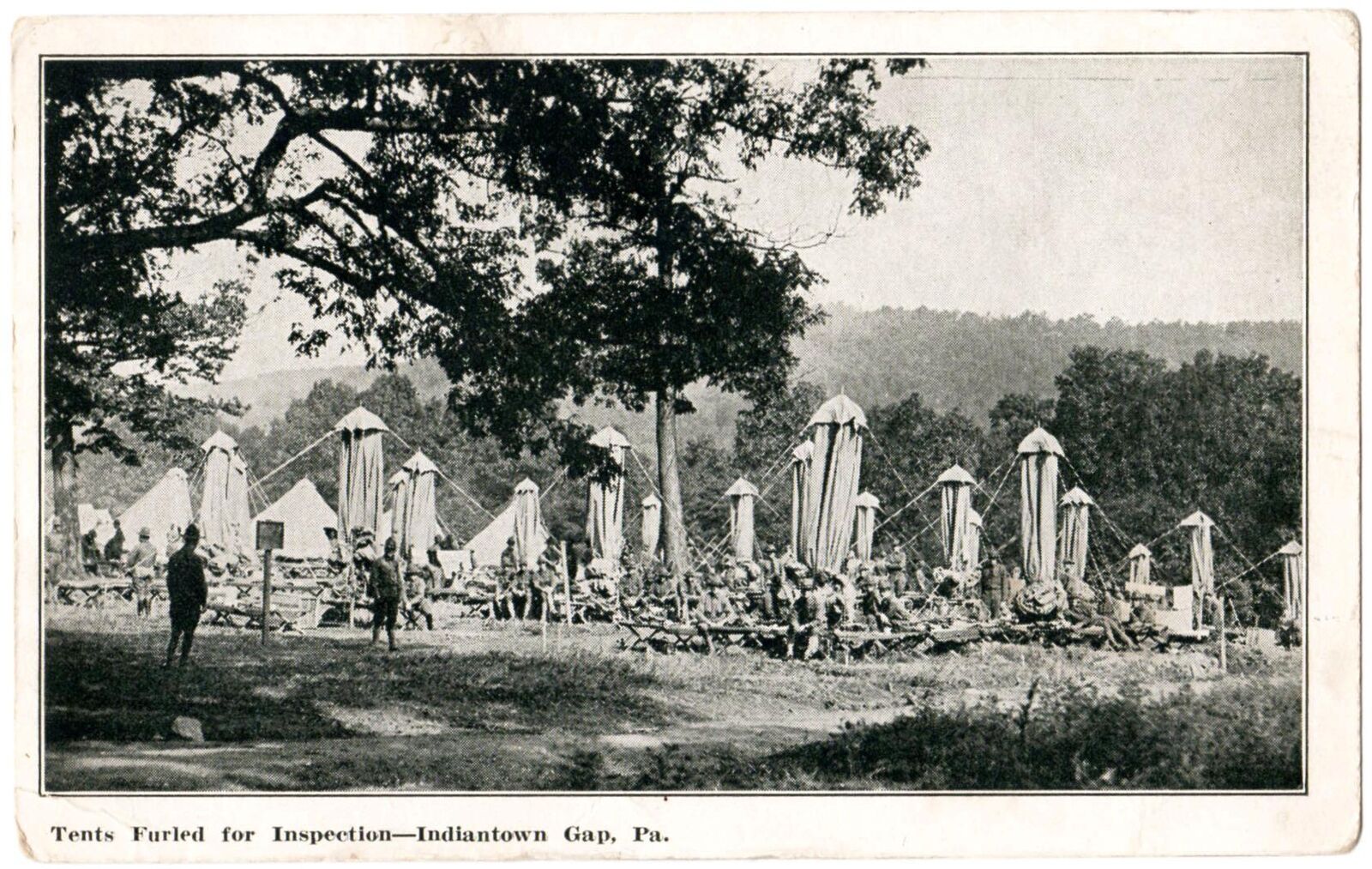 WWI era Indiantown Gap, PA - Tents Furled for Inspection