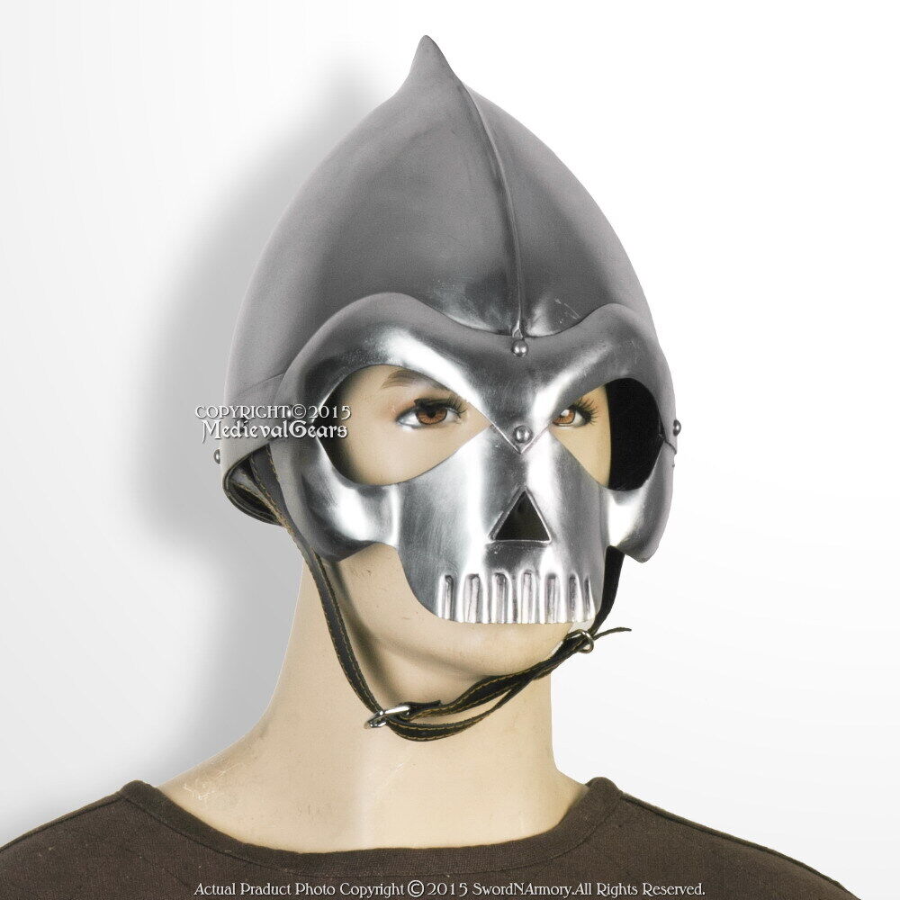 Fantasy Medieval Wearable Knight Skull Crusher Helmet 20G Steel LARP Costume
