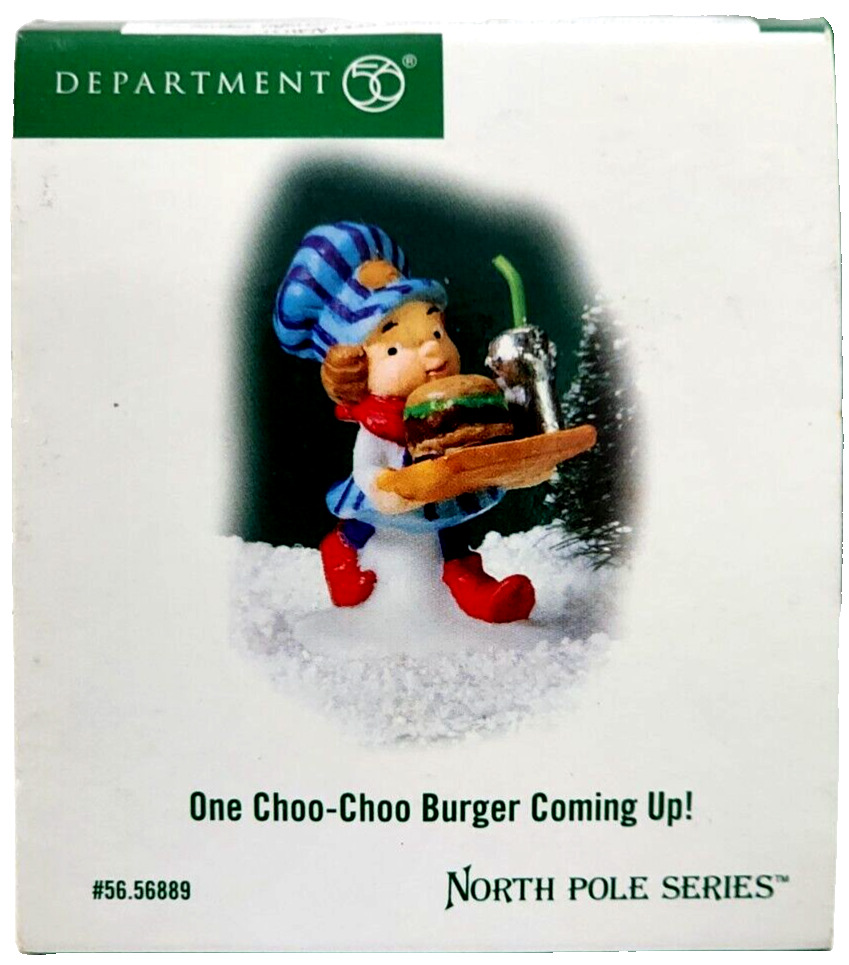 One Choo-Choo Burger Coming Up Department 56 North Pole Series Accessory