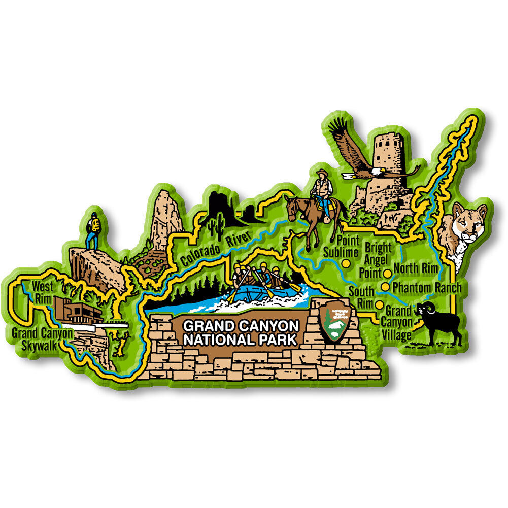 Grand Canyon National Park Map Magnet by Classic Magnets