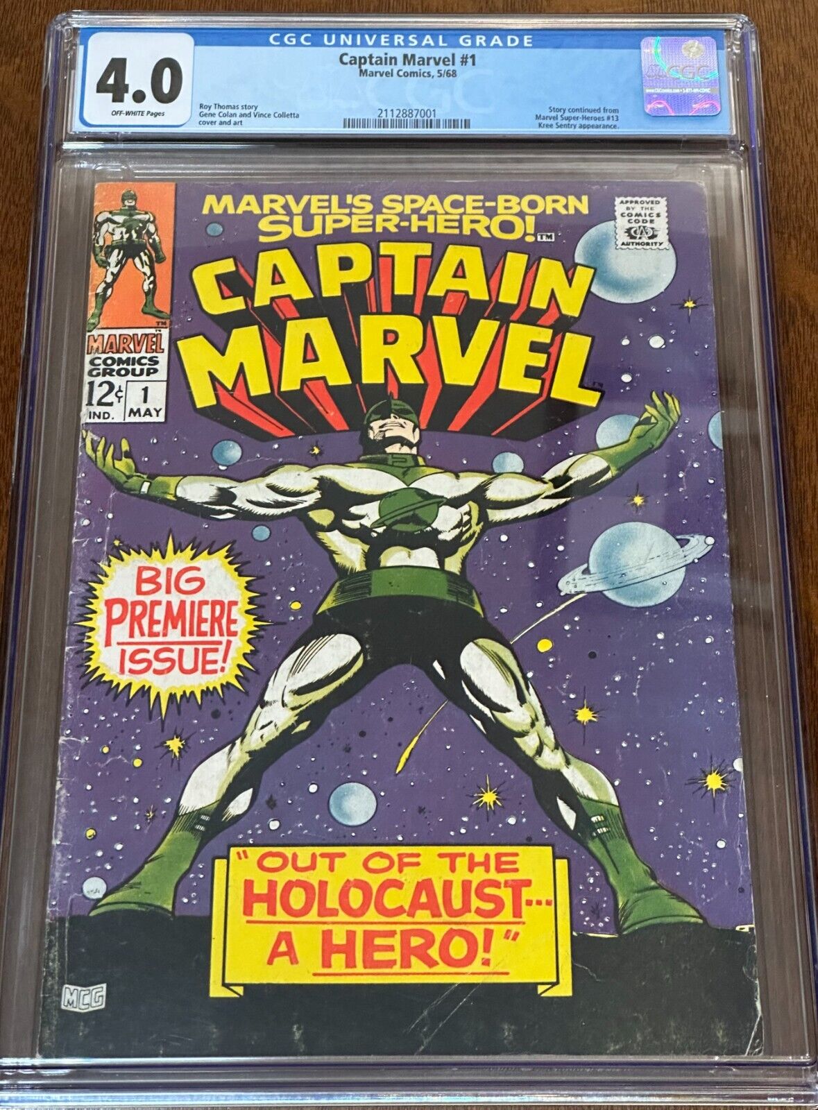 Captain Marvel #1 CGC 4.0 Kree Sentry and Carol Danvers Appearance (May 1968)