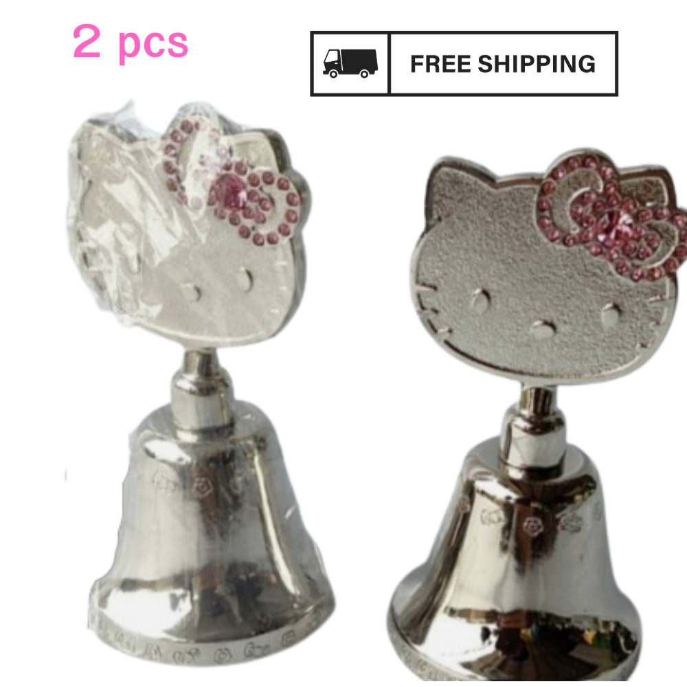 Hello Kitty Hand Bell Vintage Sanrio Little Trinket 1976 Japan gift 2 pcs.