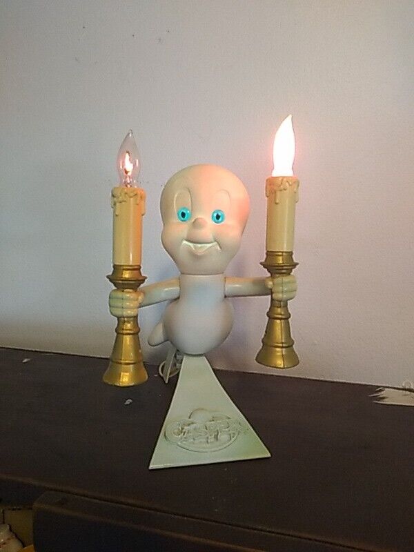 1995 Casper Ghost Cartoon Lamp Light Bedside Nursery Fandom Vintage Works Rare