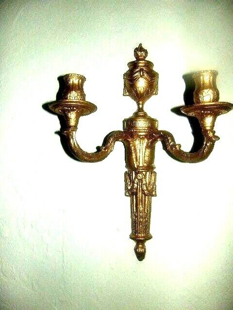 Vintage PAIR 2 Arm Sconce EMPIRE STYLE Classical WALL SCONCE