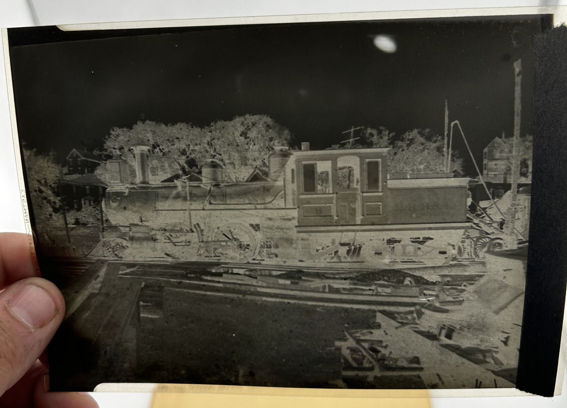 1905 Negative Photo Boston Revere Beach and Lynn Railroad Train #9  Narrow Gage