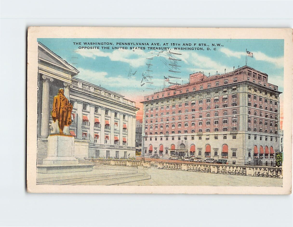 Postcard The Washington Opposite the United States Treasury Washington DC USA