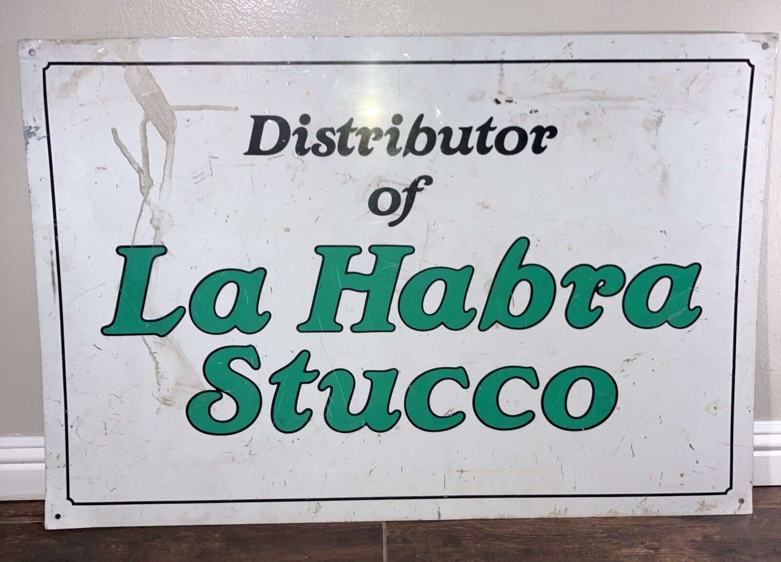Vintage Metal Sign La Habra Stucco California Orange County Los Angeles Rare 