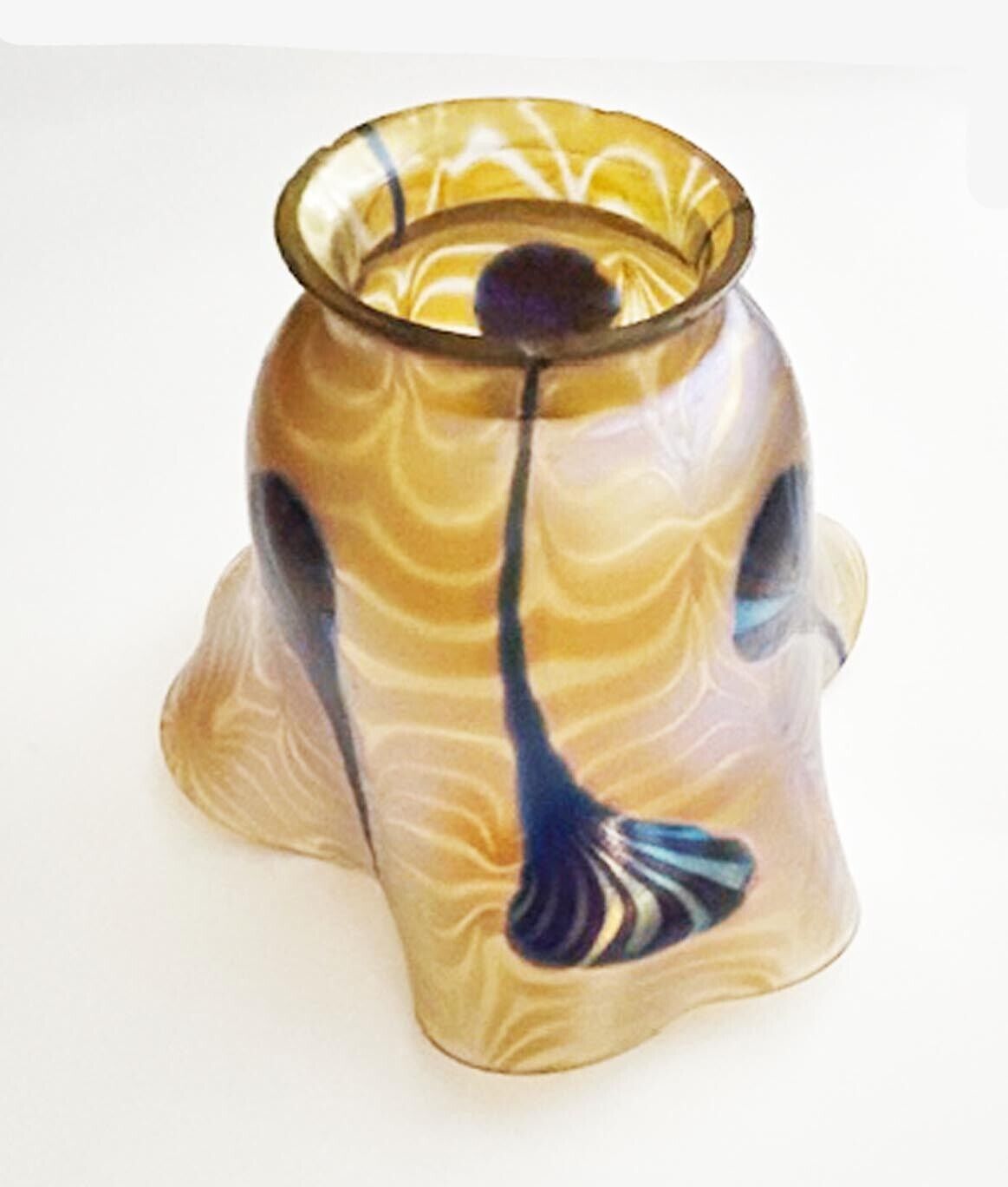 Antique Original Art Glass Shade, Art Nouveau, Steuben, Quezal, Tiffany Style