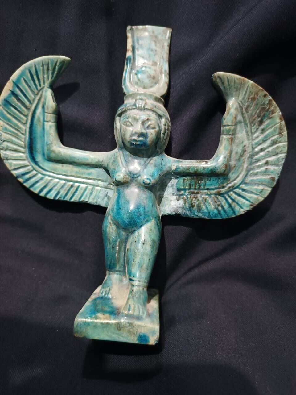 Unique Pharonic Statue Goddess Winged Isis Rare Ancient Egyptian Antiquities BC