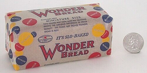 Wonder Bread Loaf Store Display Vintage Original 1921 Wax Wrapper on Foam NOS