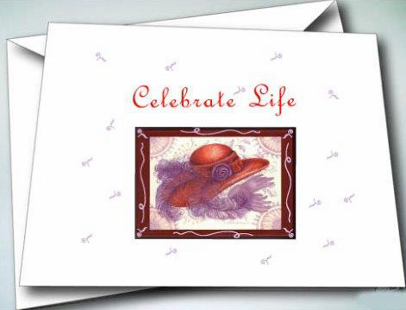 6 Red Hat CELEBRATE LIFE note cards & envelopes FOR RED HAT LADIES OF SOCIETY