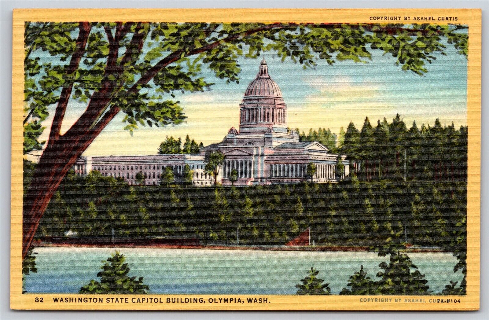 Postcard Washington State Capitol Building, Olympia linen T125