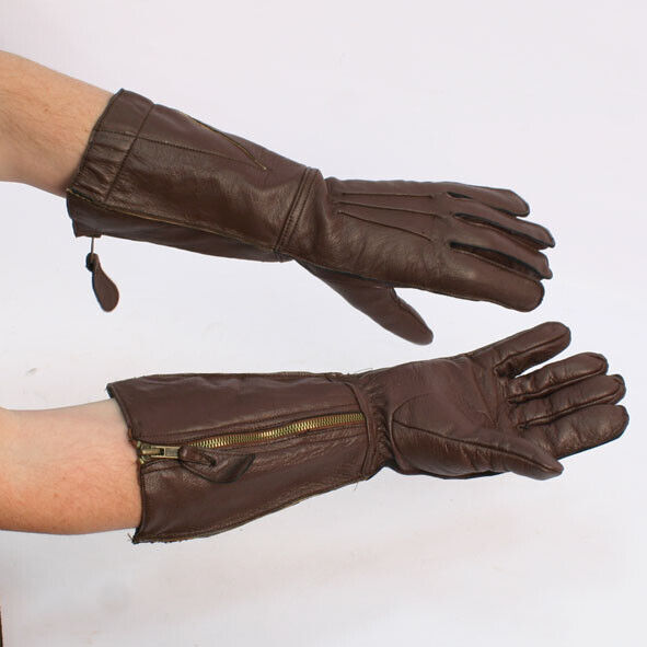 Replica RAF 1933 Flying Gloves / Gauntlets with Centre Zip WD160