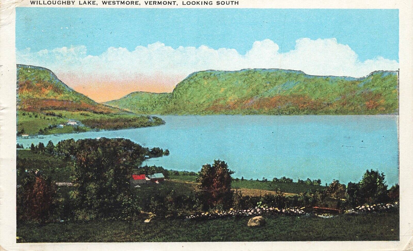 Willoughby Lake Westmore Vermont VT Postmark 1930 Postcard